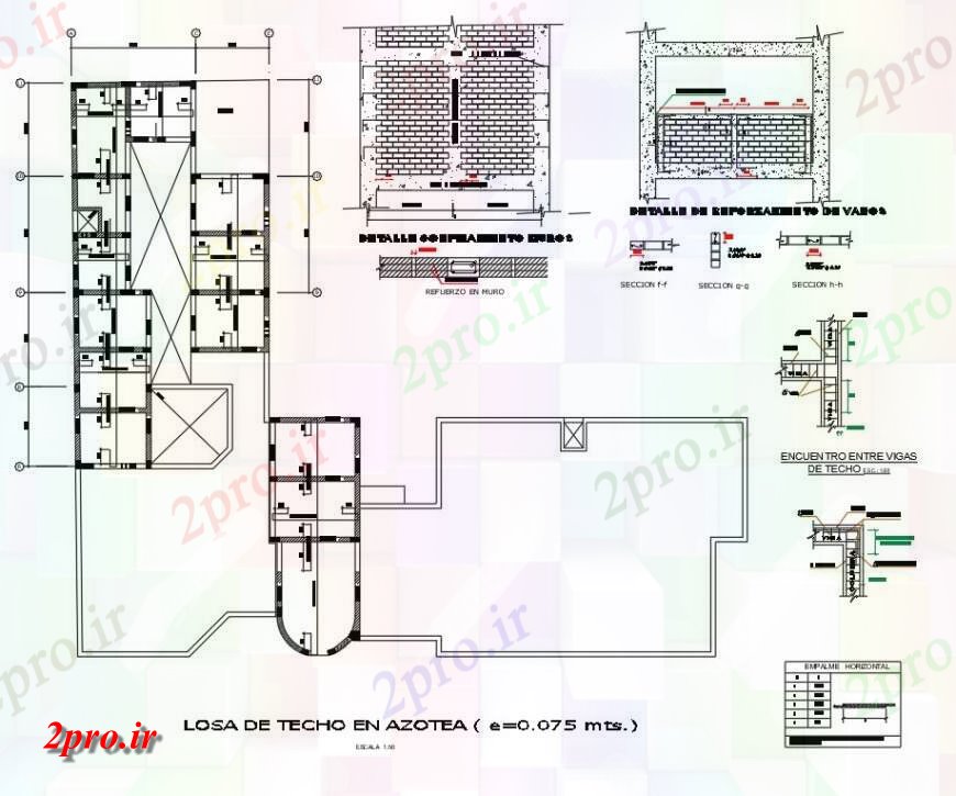 دانلود نقشه طراحی جزئیات ساختار طرحی سازه ساختمان 4 طبقه    (کد145883)