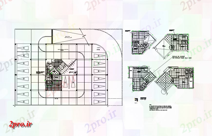 دانلود نقشه جزئیات پله و راه پله  طرحی منطقه سقف کاذب با نمای از منطقه جزئیات با طراحی ساخت و ساز (کد145901)
