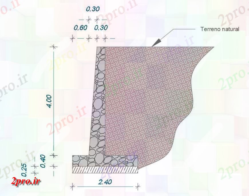 دانلود نقشه طراحی اتوکد پایه ایست نما جزئیات دیوار و طرحی  (کد145976)