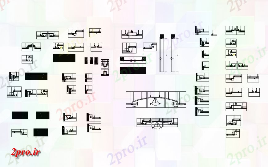 دانلود نقشه جزئیات پله و راه پله  طراحی سقف کاذب با نمایی از طراحی نما برای طراحی ساخت و ساز    (کد145988)