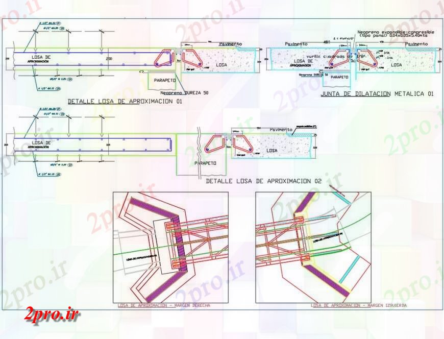 دانلود نقشه طراحی جزئیات ساختار رویکرد دال  جزئیات (کد145991)