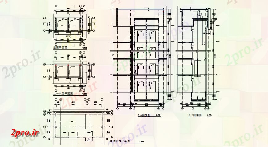 دانلود نقشه ساختمان مرتفعجزئیات ساخت و ساز بخش  (کد146054)
