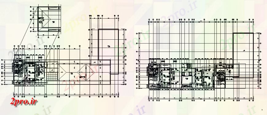 دانلود نقشه ساختمان اداری - تجاری - صنعتی بخش جزئیات طراحی از یک ساختمان اداری 19 در 57 متر (کد146065)