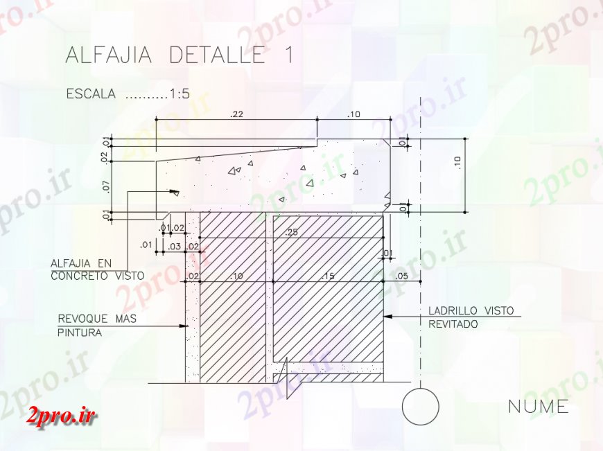 دانلود نقشه جزئیات پله و راه پله  جزئیات گوه زین با بتن (کد146075)