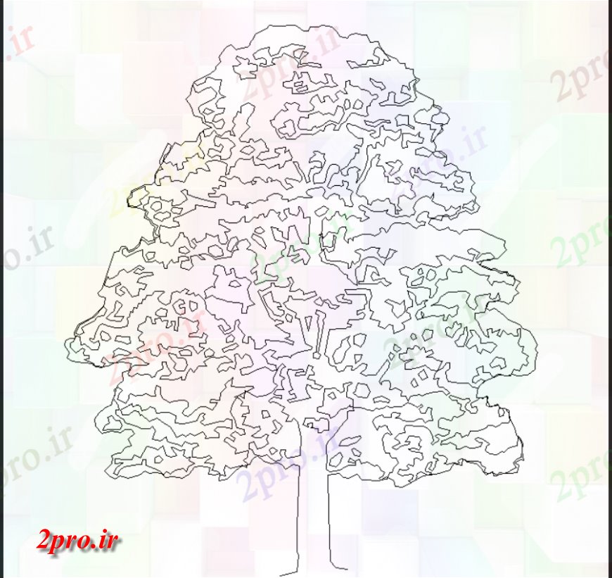 دانلود نقشه درختان و گیاهان یک درخت بلند با برنامه ریزی دقیق (کد146141)
