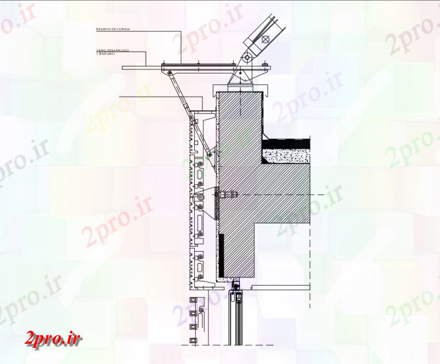 دانلود نقشه طراحی جزئیات تقویت کننده ساخت و ساز Bipielle مرکز رنزو پیانو جلو جزئیات (کد146167)