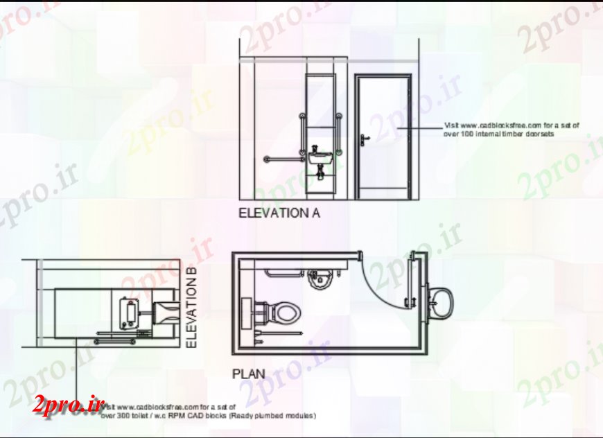 دانلود نقشه حمام مستر حمام طراحی نمای بالا (کد146217)