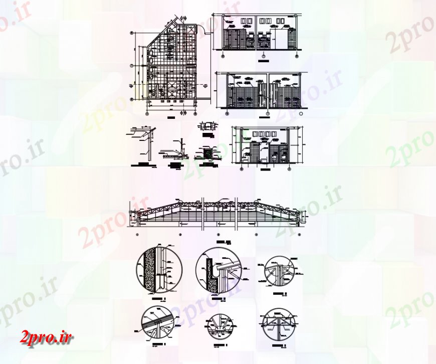 دانلود نقشه جزئیات پله و راه پله   راه پله مراحل ساخت جزئیات سازنده و مقطعی  (کد146242)