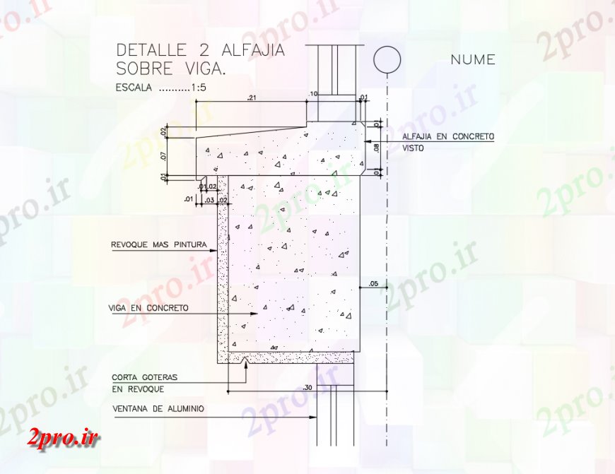 دانلود نقشه جزئیات پله و راه پله  جزئیات دو alphajia در مورد پرتو با بتن (کد146250)