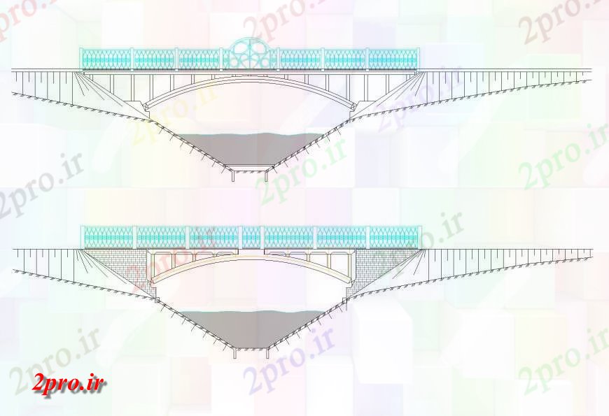 دانلود نقشه جزئیات ساخت پل پل دیدگاه نما   (کد146313)