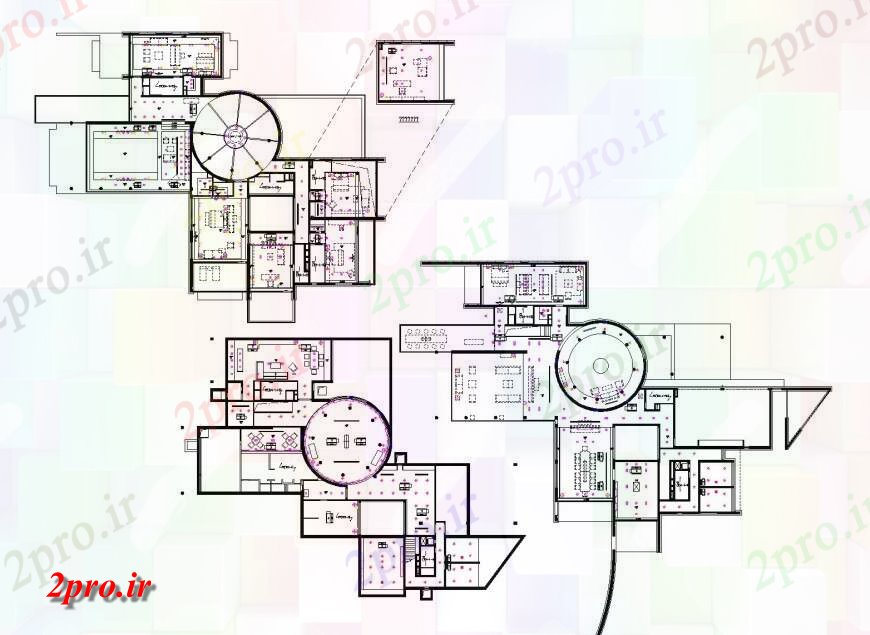دانلود نقشه ساختمان اداری - تجاری - صنعتی ساختمان سقف نقشه طرح 31 در 45 متر (کد146328)