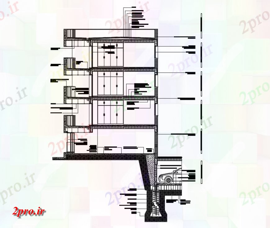 دانلود نقشه مسکونی  ، ویلایی ، آپارتمان  کوردوبا چند مسکن کفپوش جزئیات سازنده مقطعی  (کد146338)