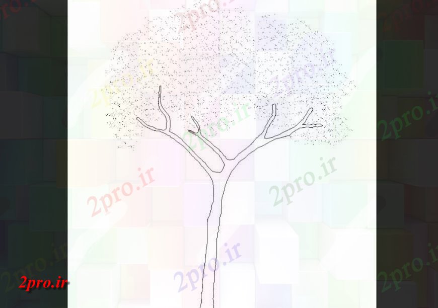 دانلود نقشه درختان و گیاهان طرحی درخت برگریز با جزئیات (کد146346)