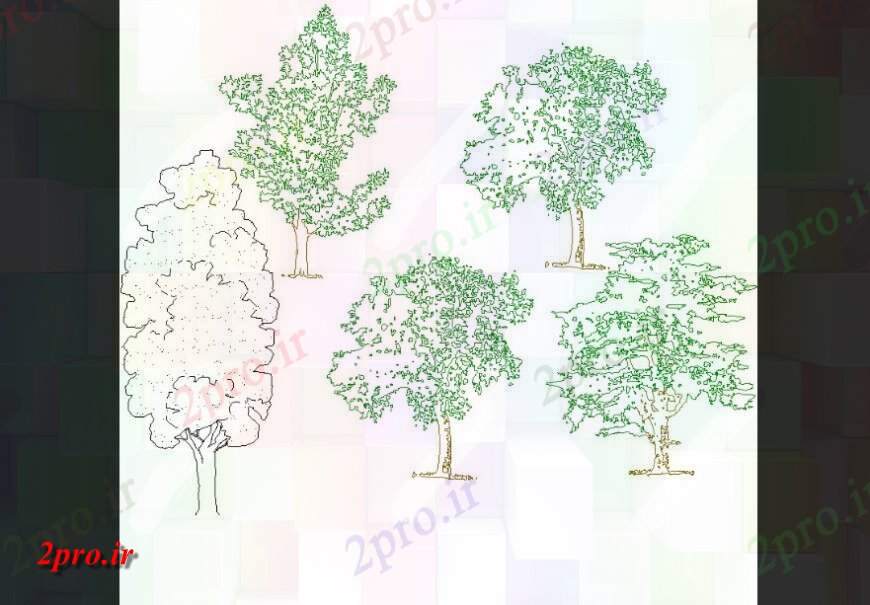 دانلود نقشه درختان و گیاهان درختان برگریز   جزئیات (کد146349)