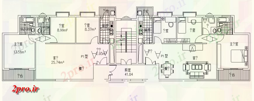 دانلود نقشه مسکونی  ، ویلایی ، آپارتمان  نما جزئیات آپارتمان   و طرحی  (کد146353)