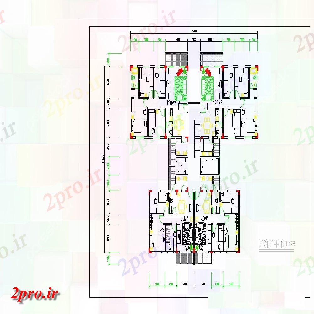 دانلود نقشه مسکونی  ، ویلایی ، آپارتمان  نما آپارتمان   طرحی  طرحی جزئیات (کد146364)