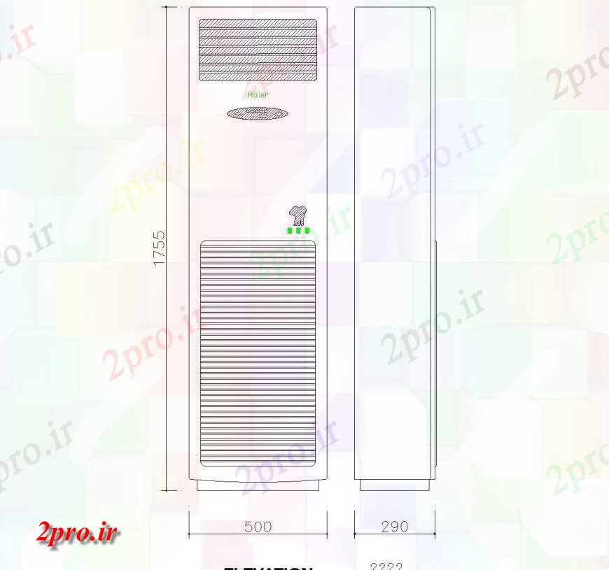 دانلود نقشه جزئیات پله و راه پله  کابینه تهویه هوا  مسدود (کد146378)