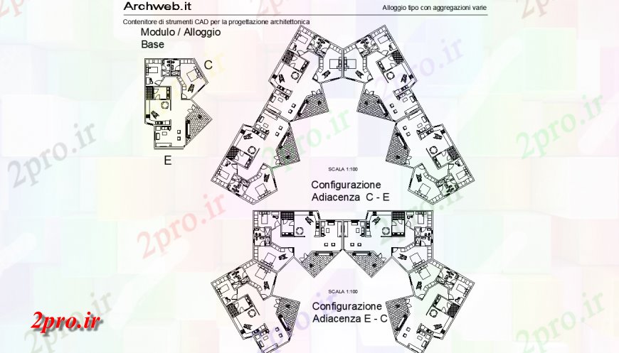 دانلود نقشه معماری معروف واحدهای اسکان با یک جزئیات برنامه ریزی کنید 31 در 45 متر (کد146384)
