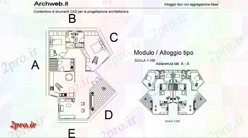 دانلود نقشه مسکونی  ، ویلایی ، آپارتمان  طرحی مسکن جوانان با جزئیات (کد146394)