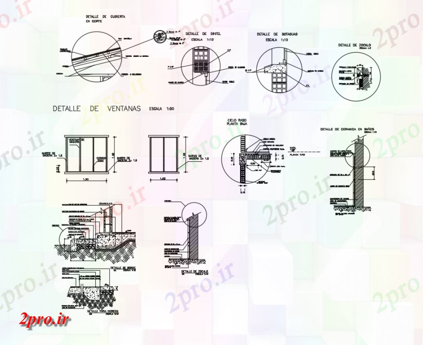 دانلود نقشه جزئیات پله و راه پله  چند جزئیات سازنده خانه با ستون و آوردن  (کد146467)