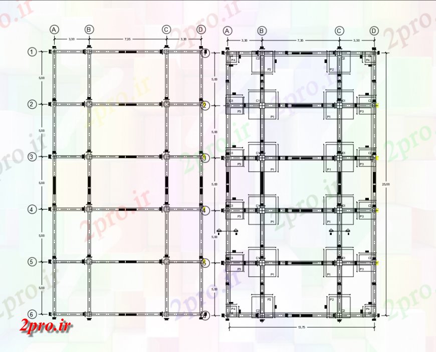 دانلود نقشه طراحی جزئیات ساختار جزئیات اسکلت بتنی از پایه و اساس  (کد146501)