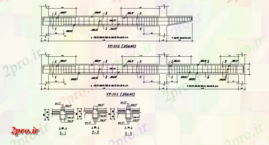 دانلود نقشه جزئیات ستون پرتو مداوم و نما جزئیات اتصال ستون و (کد146568)