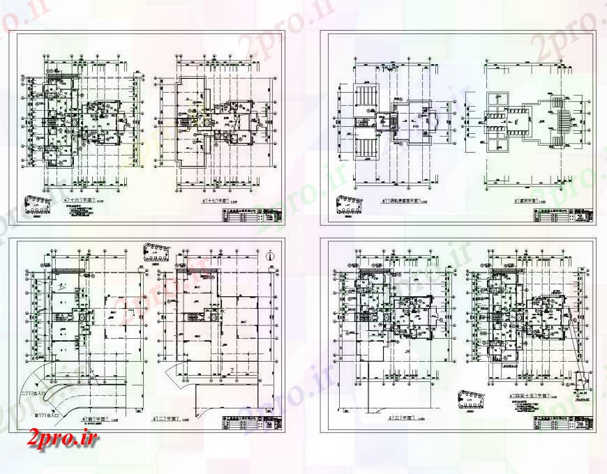 دانلود نقشه مسکونی  ، ویلایی ، آپارتمان  طبقه همکف به تراس خانه طبقه   (کد146575)