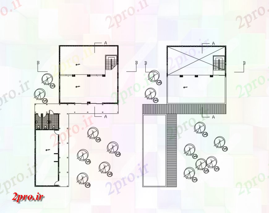 دانلود نقشه باغ مصالح ساختمانی جزئیات باغ محوطه سازی با ساختار 35 در 59 متر (کد146588)