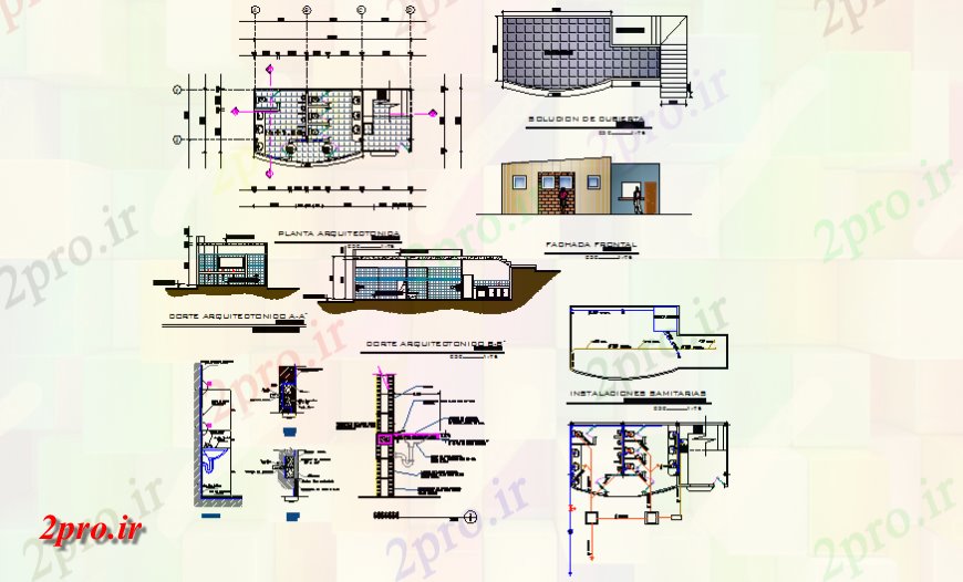 دانلود نقشه مسکونی  ، ویلایی ، آپارتمان  نما جزئیات طرحی مسکن و طرح (کد146688)