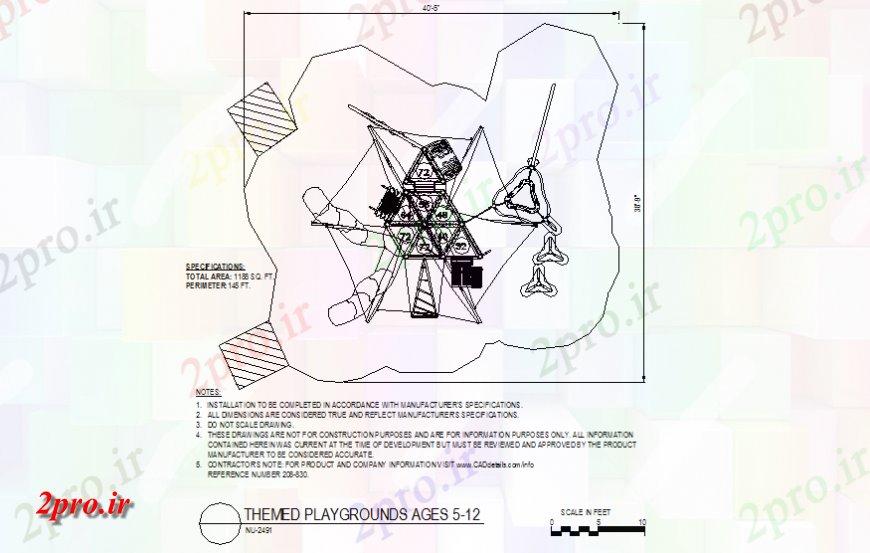 دانلود نقشه ورزشگاه ، سالن ورزش ، باشگاه NU-2491 طراحی مدل با مضمون زمین بازی  (کد146741)