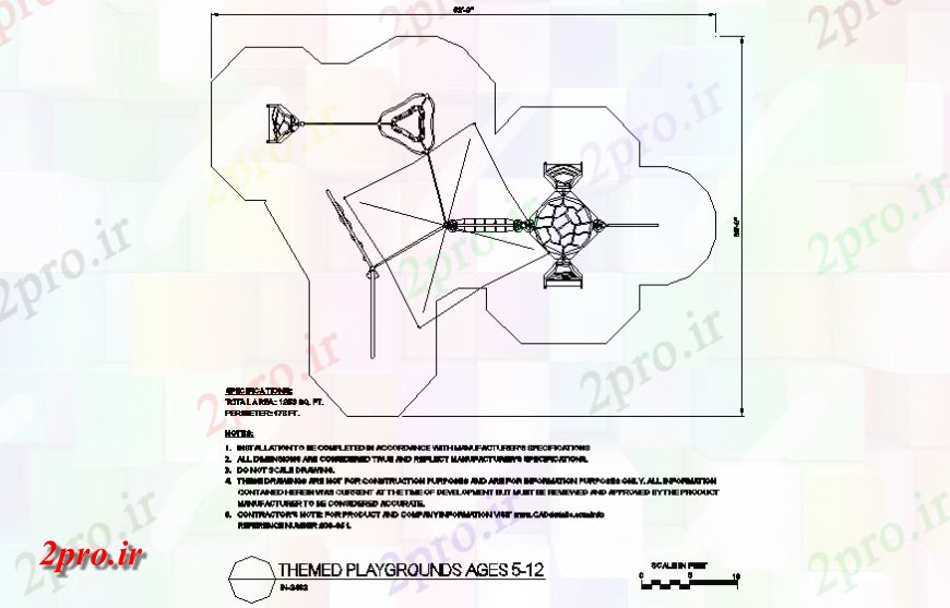 دانلود نقشه ورزشگاه ، سالن ورزش ، باشگاه منطقه سقف مستطیل در طراحی سیستم با مضمون زمین بازی  (کد146773)