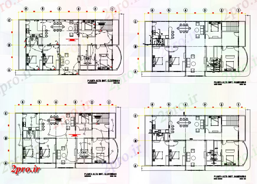 دانلود نقشه هتل - رستوران - اقامتگاه ساختمان هتل نما جزئیات ساختار 11 در 22 متر (کد146811)