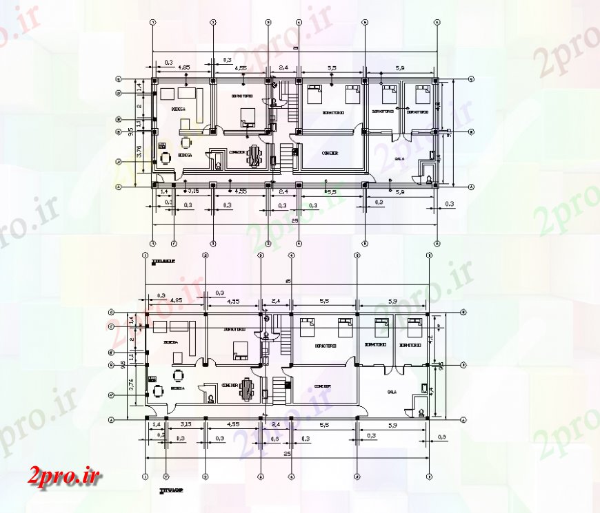 دانلود نقشه مسکونی  ، ویلایی ، آپارتمان  برنامه مسکن عمومی و نما  (کد146812)