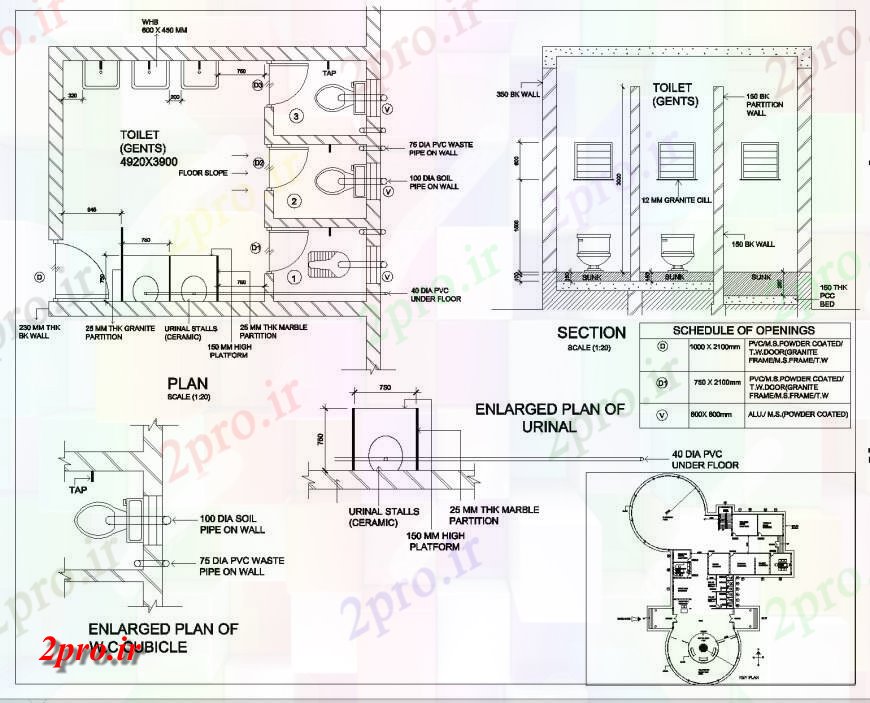 دانلود نقشه حمام مستر طرحی کلید به توالت طرحی  (کد146838)