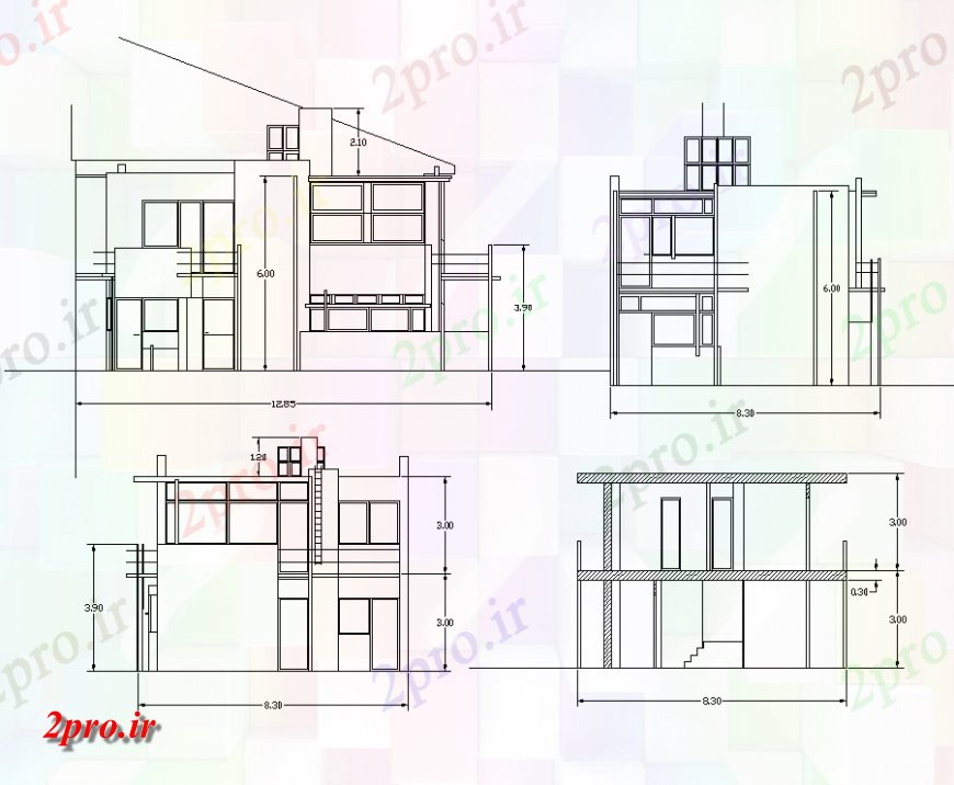 دانلود نقشه مسکونی  ، ویلایی ، آپارتمان  خانه طرحی جزئیات  نما اتوکد (کد146841)