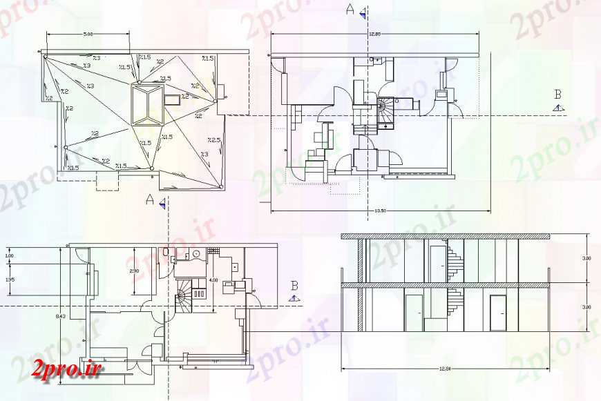 دانلود نقشه مسکونی  ، ویلایی ، آپارتمان  نما جزئیات آپارتمان    (کد146845)