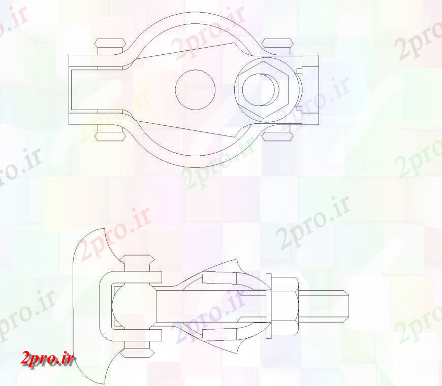 دانلود نقشه جزئیات لوله کشی متصل داربست  طراحی (کد146978)