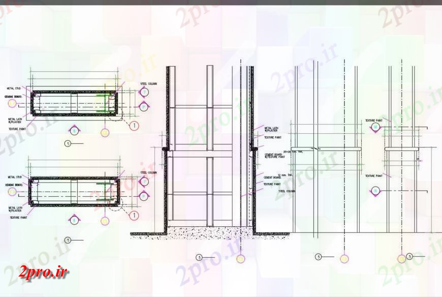 دانلود نقشه جزئیات ستون کادمیوم ستون  (کد147018)