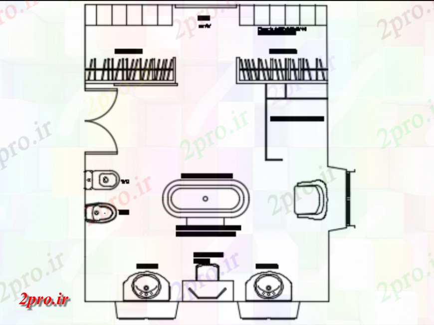 دانلود نقشه جزئیات لوله کشی اختصاصی بزرگ با پیاده روی در گنجه (کد147136)