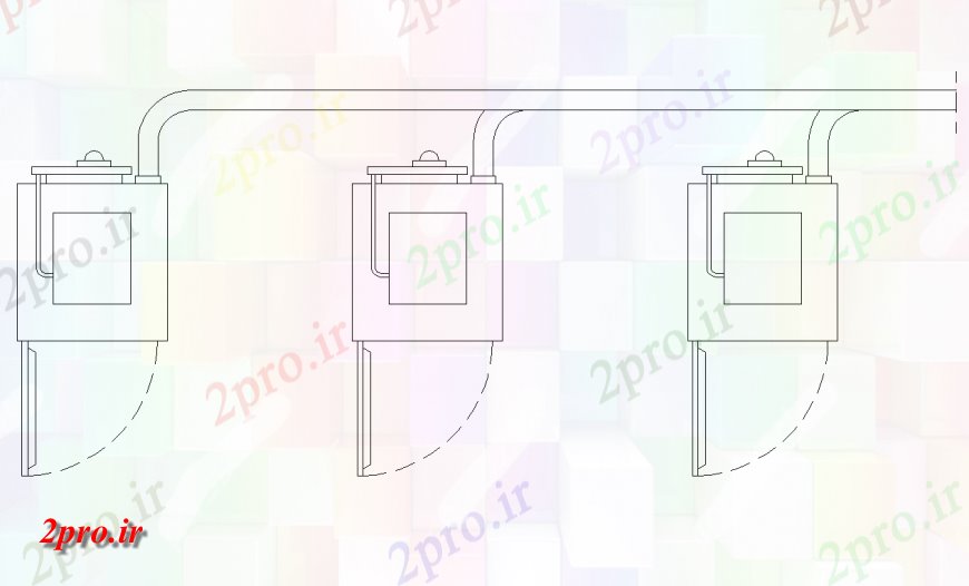دانلود نقشه برق مسکونی لباسشویی جزئیات دستگاه  نما  (کد147221)