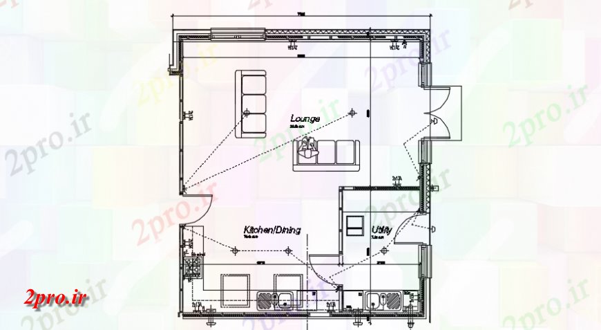 دانلود نقشه مسکونی  ، ویلایی ، آپارتمان  منطقه زندگی می کنند طراحی و طرحی بندی طرحی باز (کد147301)