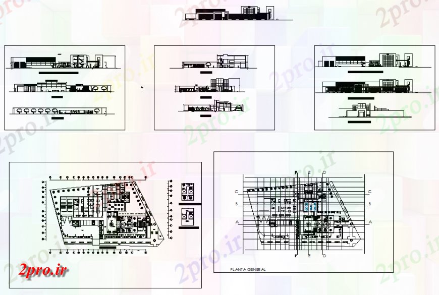 دانلود نقشه دانشگاه ، آموزشکده ، مدرسه ، هنرستان ، خوابگاه - نما جزئیات ساختمان خوابگاه و طرحی نظر طرح 47 در 71 متر (کد147443)