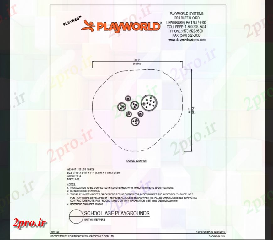دانلود نقشه باغ وحدت پله طراحی نمای بالای مدل از منطقه بازی جزئیات تجهیزات بازی  (کد147447)