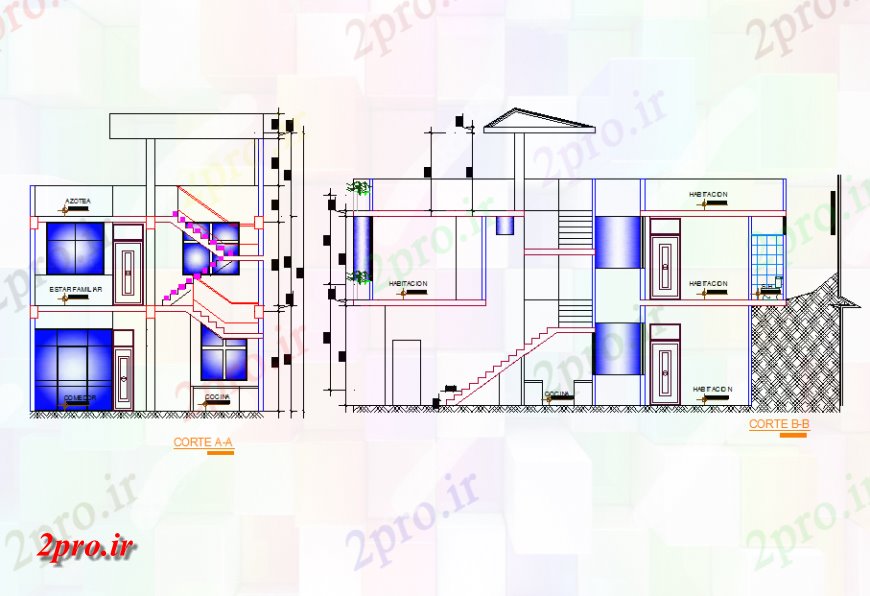 دانلود نقشه مسکونی  ، ویلایی ، آپارتمان  جزئیات خانه نمای (کد147486)