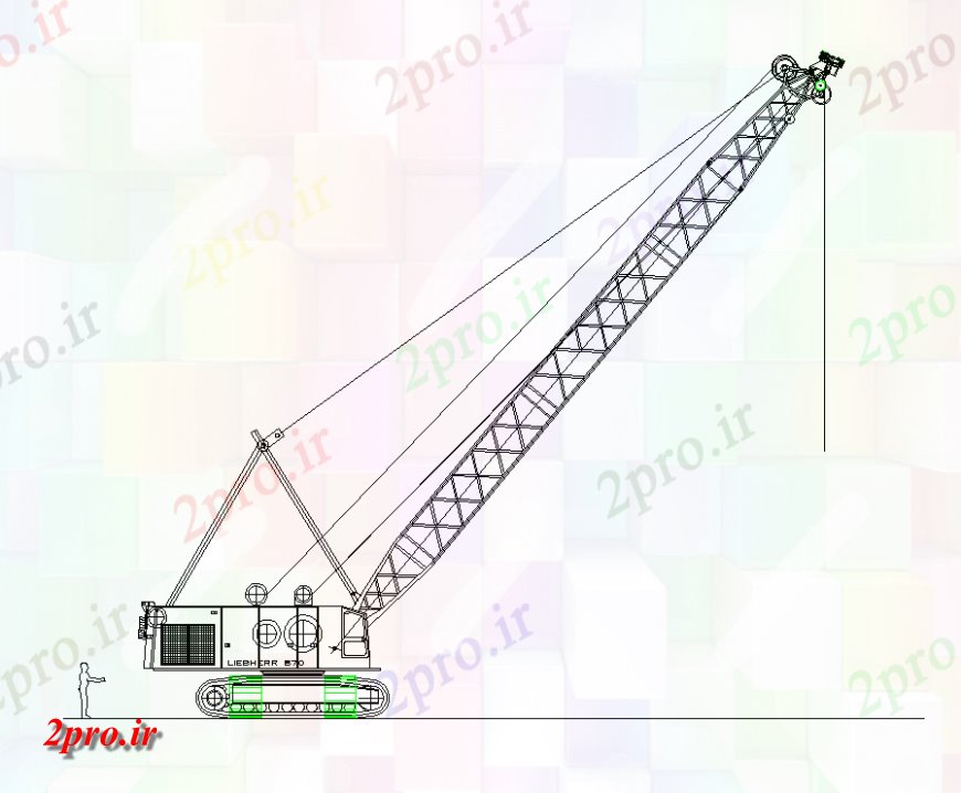 دانلود نقشه بلوک های مکانیکی برج نما جزئیات ساختار جرثقیل و طرح (کد147635)