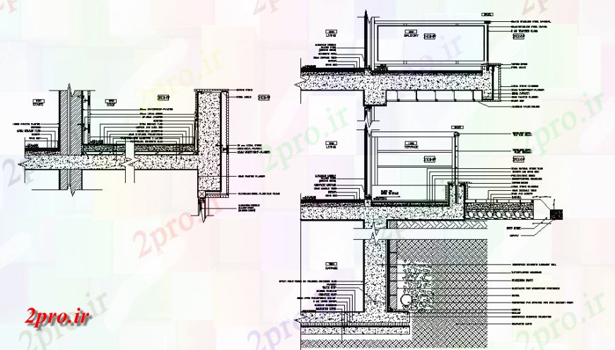 دانلود نقشه جزئیات پله و راه پله  ملات بتن طرحی بخش پله (کد147680)