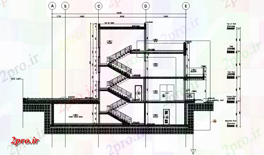 دانلود نقشه جزئیات پله و راه پله   بخش پله   (کد147681)