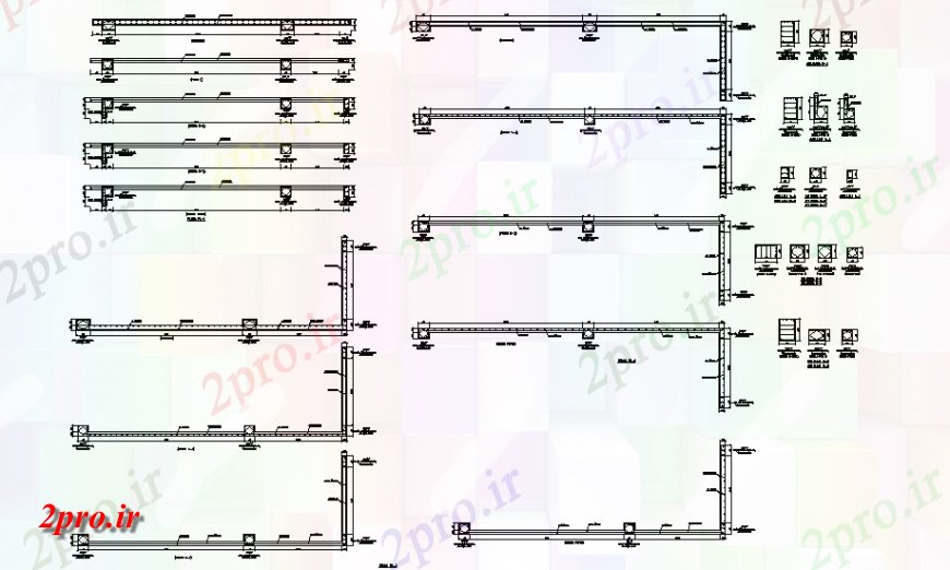 دانلود نقشه جزئیات ستون ستون و بخش دال  طراحی (کد147722)