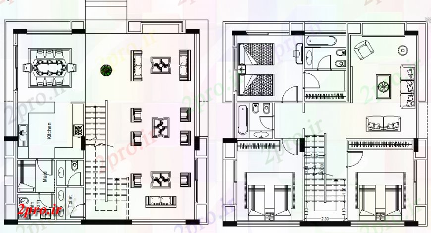 دانلود نقشه مسکونی  ، ویلایی ، آپارتمان  پرداخت مهمان خانه  طرح (کد147771)