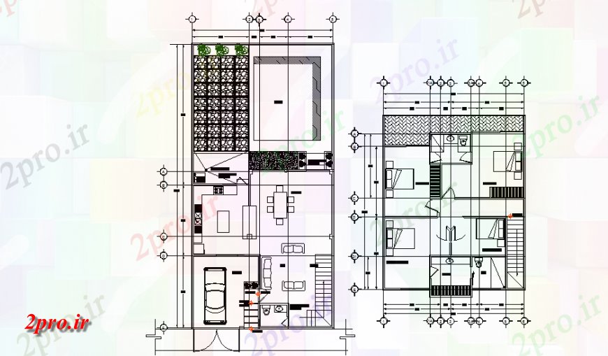 دانلود نقشه مسکونی  ، ویلایی ، آپارتمان  طرحی خانه یک خانواده (کد147793)